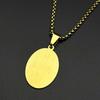 Collier Pendentif Oval en Acier Inoxydable Musulman Islamique Coran Allah Dieu pour Hommes Femmes Couleur Dorée Islam Arabe Chaîne Cubaine Bijoux