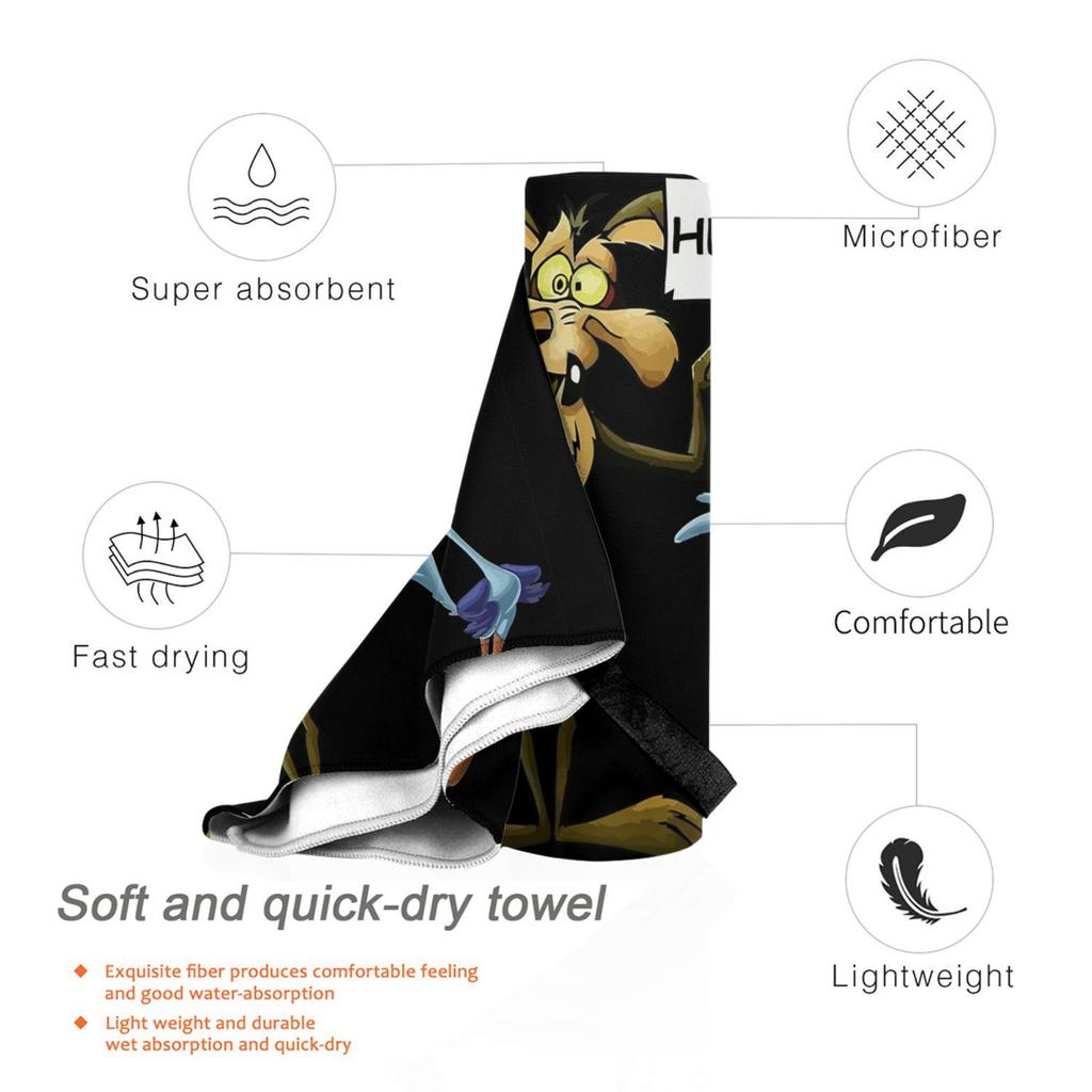 Roadrunner Coyote Beach Towel Soft Microfiber Quick Dry Absorbent Quick Towels For Bath