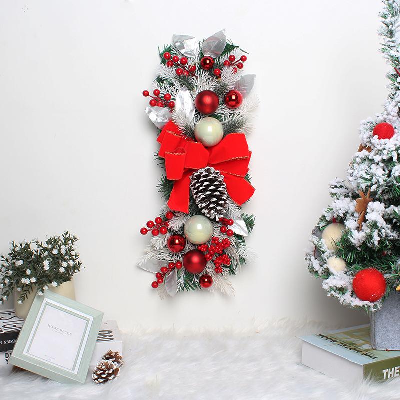 1PC Christmas Stairway Wreath Candy Cane Artificial Wreath Window Hanging Rattan Home Christmas Decoration New Year 2024 Navida