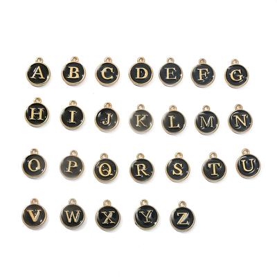 10Pcs Metal Enamel English Letters Charms Pendant For DIY Jewelry Making Necklace Bracelet Accessories