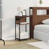 Nightstand Brown Oak Look 41 X 28 X 76 Cm Engineered Wood