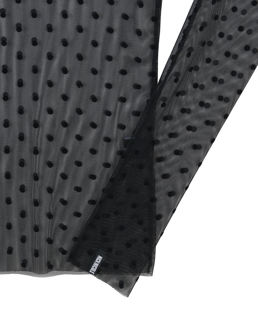 Nigaennikol Nicole Label See-Through Dots Tops_Black