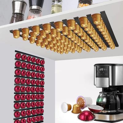 Držák kapslí na kávové podložky 6 balení proužky na odkládání kávových podů Úspora místa Kompatibilní s K Cup Pods, Nespresso Pods