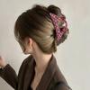 Hair Claw Anti-slip Teeth Large Shark Clip Dot Print Half-Tied Hair Strong Grip Back Head Hair Clip Hair Accessory