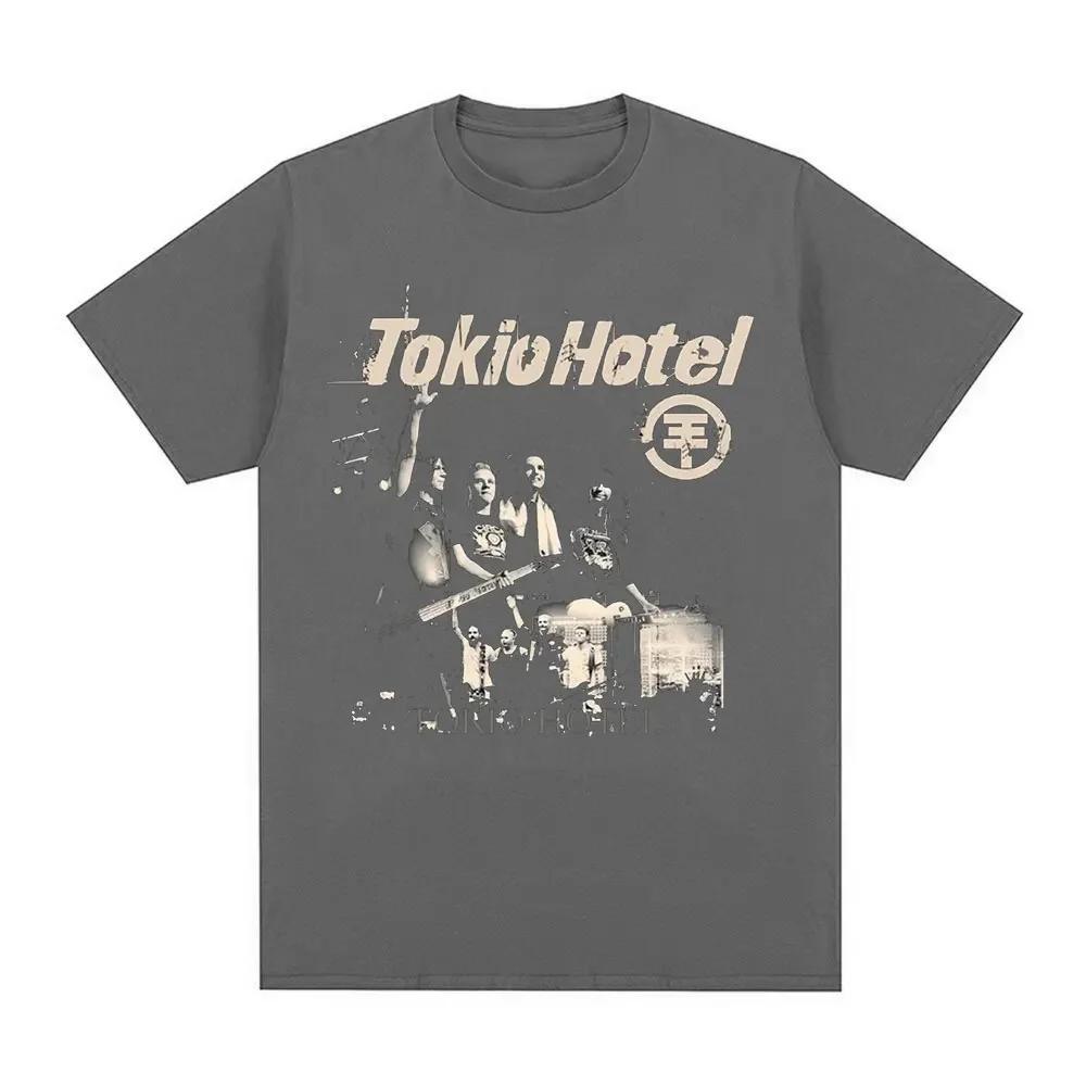Rock Band Tokyo Hotel Beyond The World 2023 Tour Tshirt Unisexs Fashion Trend Summer Print 100 Pure Casual Shortsleeved Black