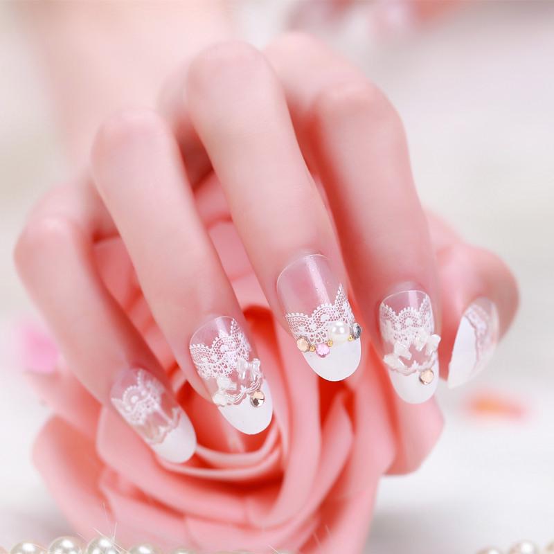 

Removable White Lace Butterfly Nail Art Tips