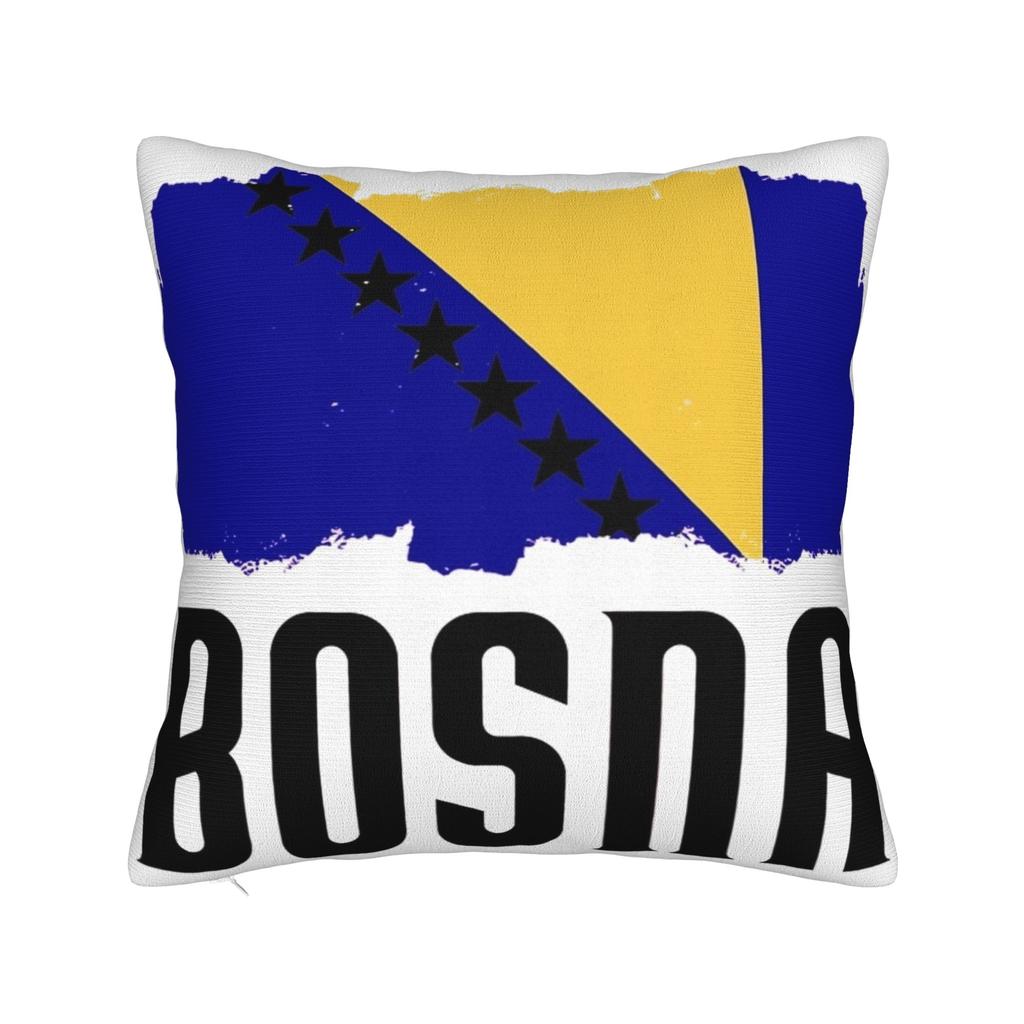 Decorative Pillowcase Bosnia and Herzegovina Flag Merchandise Home Throw Pillow Case Cover Zippered Multi-Size