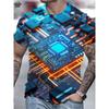 Summer Men Circuit Board Electronic Chip Creative Graphics Fashion Short Sleeve Oversized T-shirt