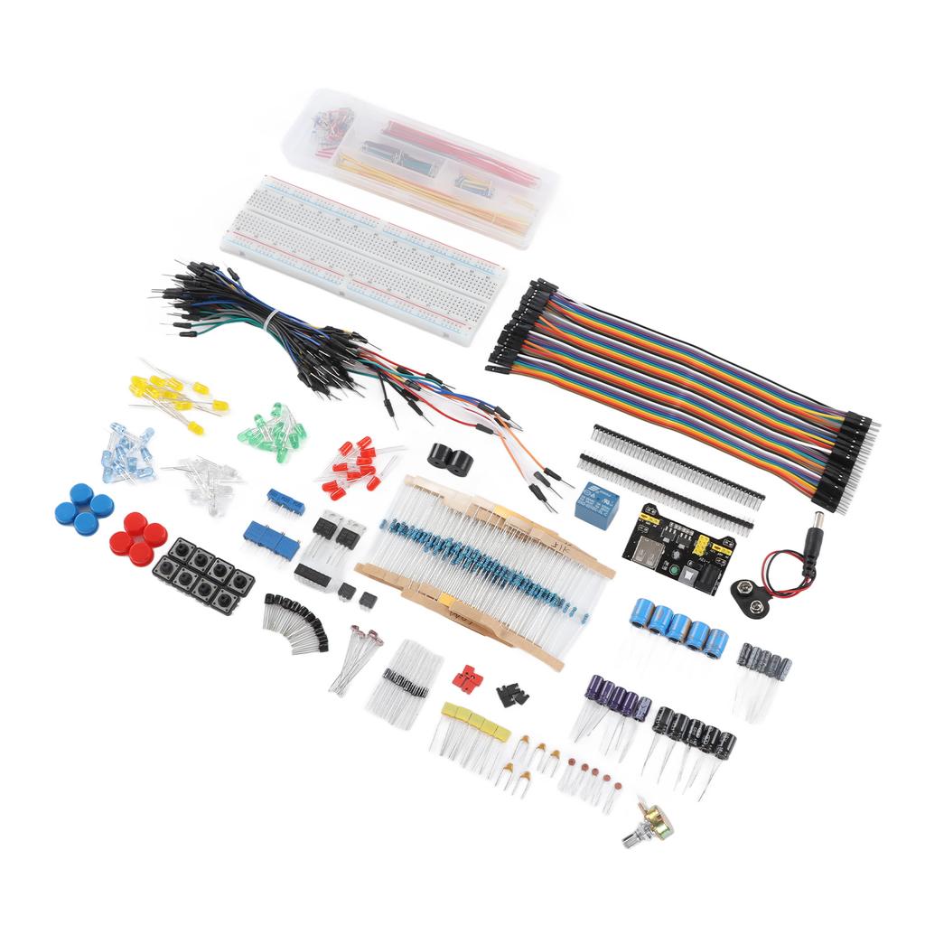 Kit asortiment de componente electronice DIY Modul de putere Rezistor Condensator Tranzistor Jumper Fires