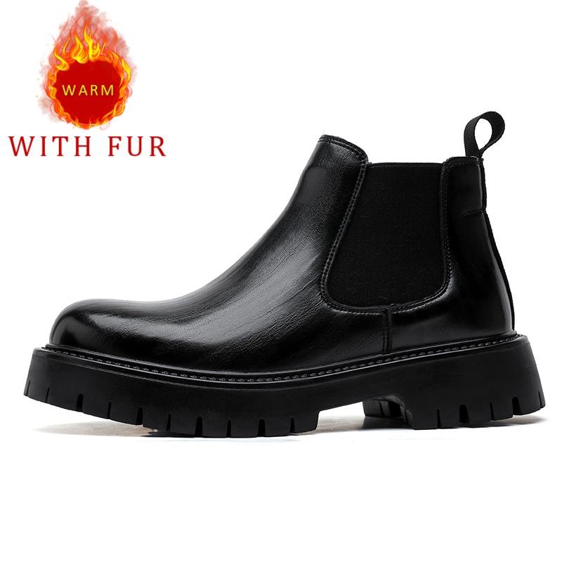 Autumn and Winter Thick Soled Men's Boots Retro Designer Style Outdoor Leisure Party Daily Business and Office Warm Shoes Hot