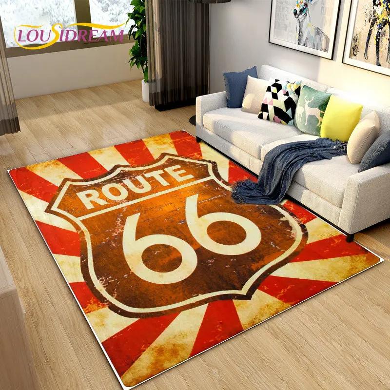 Tarihi Route 66, Ana Yol, mré estrada Alan Kilim, Ev Oturma Odası Yatak Odası Kanepe Paspas Dekor için Halı Halı, Kaymaz Zemin Mat