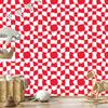 Wallpaper Free checkerboard red and white, coral background 50x1000
