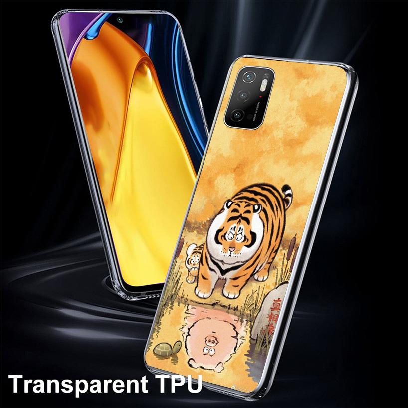 Cartoon Fat Tiger Phone Case For Xiaomi Poco X7 X6 X5 Pro F7 Ultra Redmi 15C 15 13C 13 12C 12 10 10A 10C 9 9A 9C 9T Cover Poco X