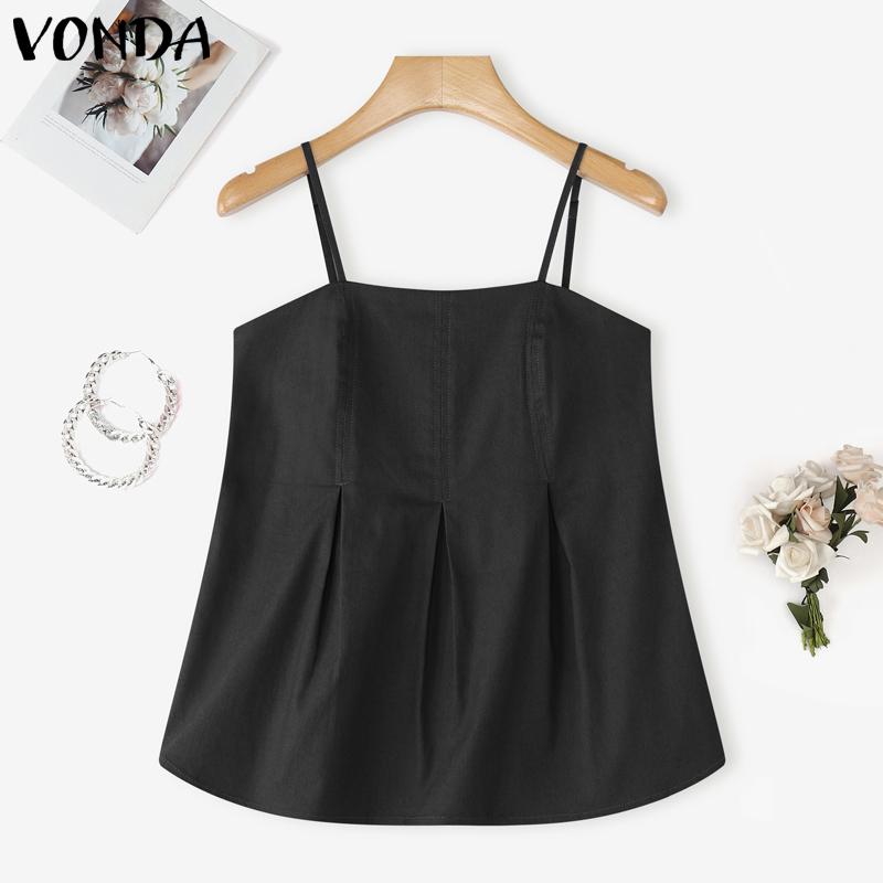

VONDA Women Strap Sleeveless Elastic Back Tank Tops Casual Camisole S