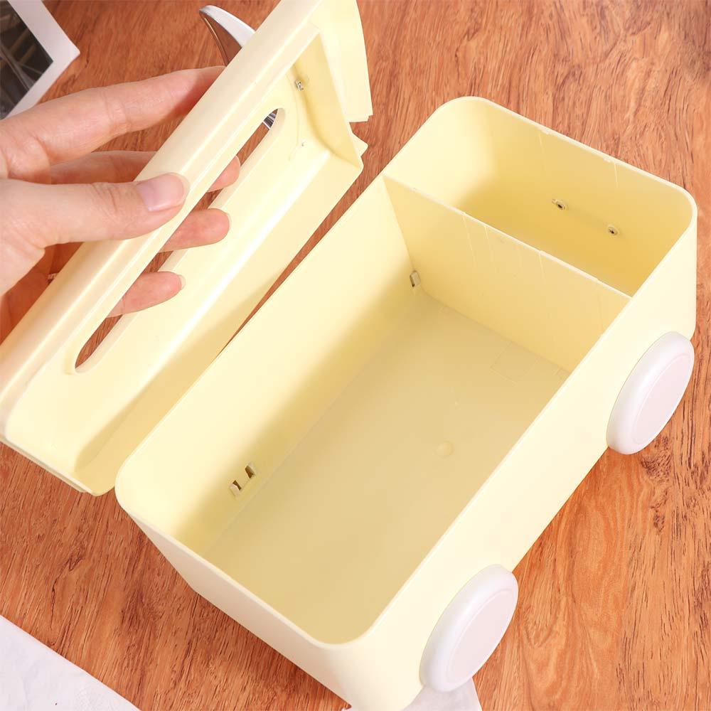 Rechteckige Taschentuchbox Kunststoff-Handyhalter Multifunktionaler Auto-förmiger Taschentuchhalter Schlafzimmer