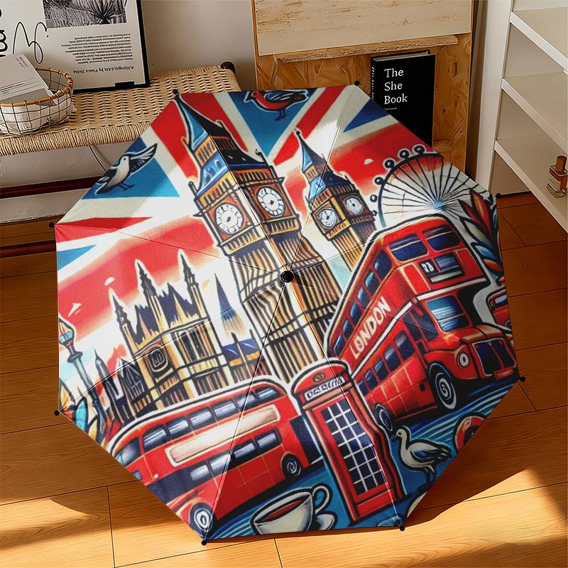 1 pz Design Artistico Bandiera Britannica Ombrello Portatile Pieghevole Struttura a Ossa di Ferro Struttura Ossea Ombrello da Esterno per Casa