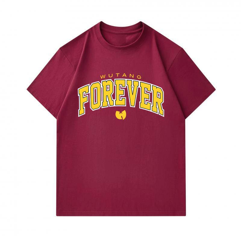 Men's 100% Cotton Crew Neck Short Sleeve T-Shirt, Casual Yellow Forever Print Tees, Comfortable Breathable Loose Tops for Daily Street Wear All Season