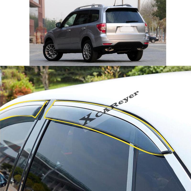 For SUBARU Forester 2009 2010 2011 2012 Car Body Styling Sticker Plastic Window Glass Wind Visor Rain/Sun Guard Vent Parts