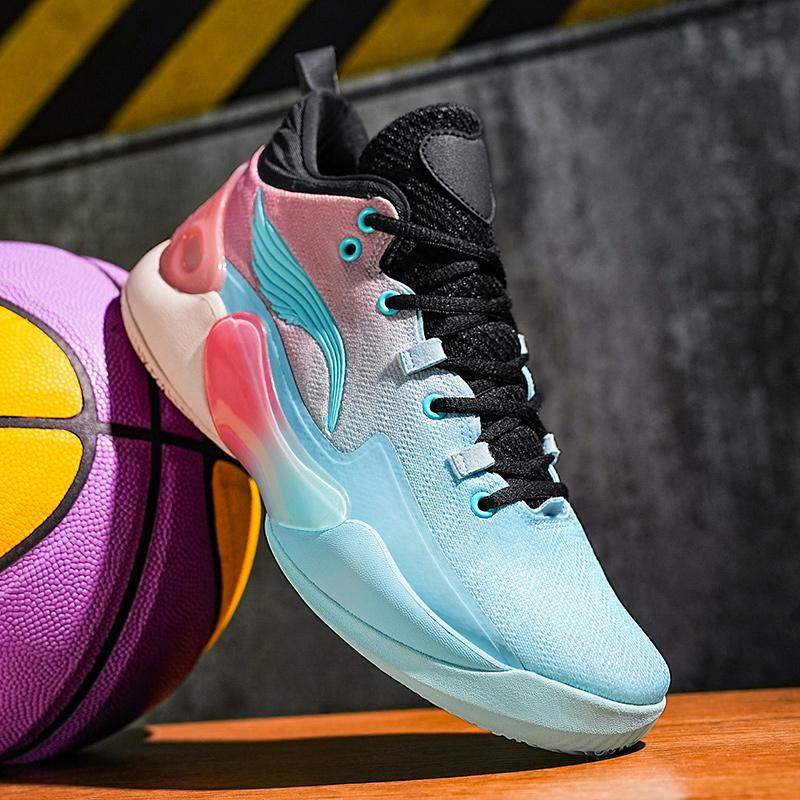 Basketball Shoes for Men and Women in Summer Mesh Breathable Lightweight Soft Sole Non-Slip Wear-Resistant Shock-Absorbing Stude