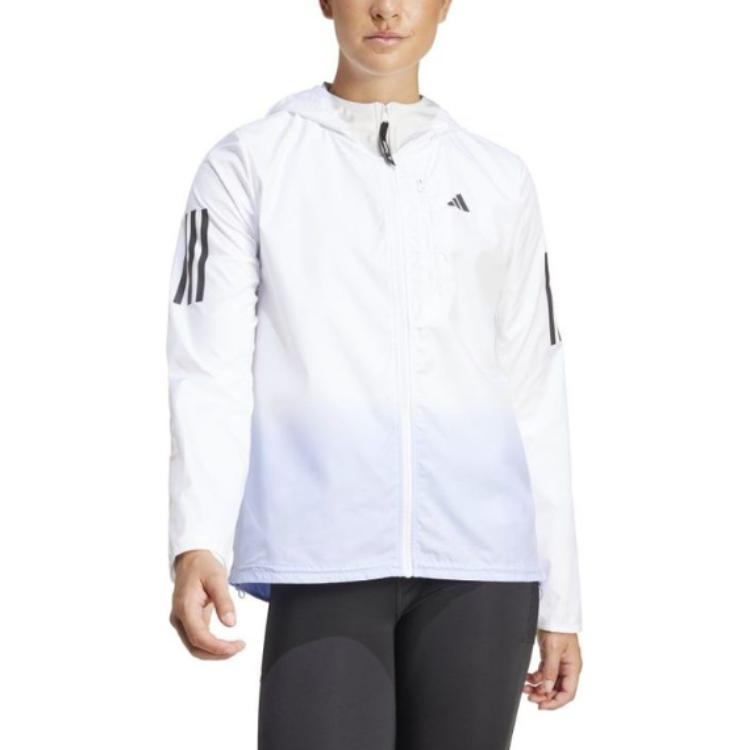 Adidas Otr Fw24 B Cb Hooded Zip Striped Long Sleeve Jacket Women Jacket White Purple JC9895
