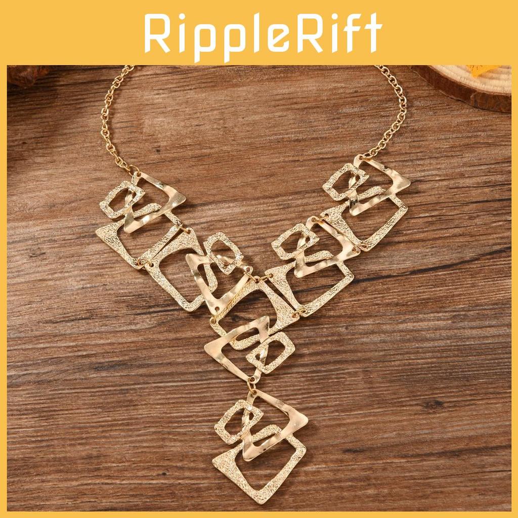 Accessory Fashion Exaggerated Geometric Triangle Rectangular Necklace Hollow