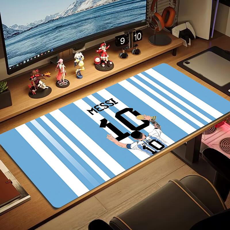Tappetino Mouse Colore Maglia Rosa Messi Grande Cuscino Tavolo da Gioco Antiscivolo Laptop Tablet Mousepad Grande Tappetino XXL Mini PC Tappetino da Gioco Con Bordo Lock