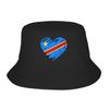 Republic Of Congo Congolese Flag Bucket Hat Gift For Girl Boy Lovely  Vocation Caps For Travel UV Protection
