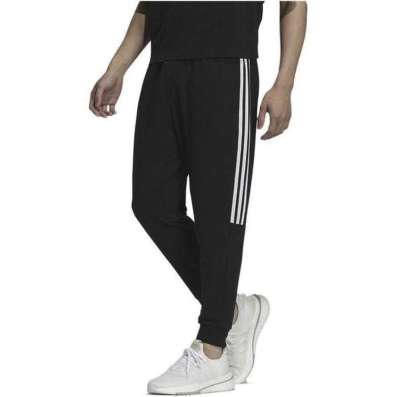 Adidas SS23 Contrast Stripe Elastic Waistband Joggers Men Bottoms Black IA8182
