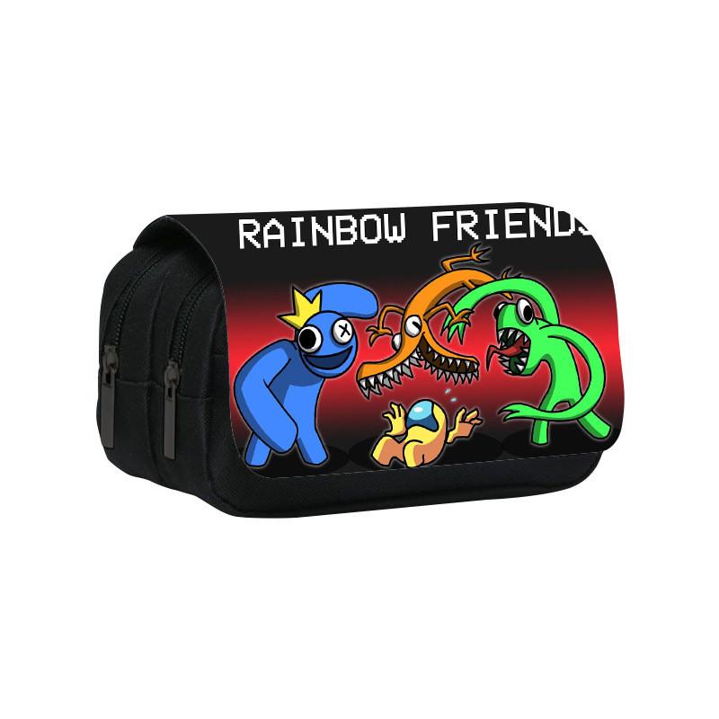 Rainbow Friends Double Layer Pencil Case With Large Capacity For Students And Kids