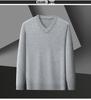 Men's Wool V-Neck Sweater - Spring/Autumn Knitwear for Middle-Aged Men - Warm Base Layer
