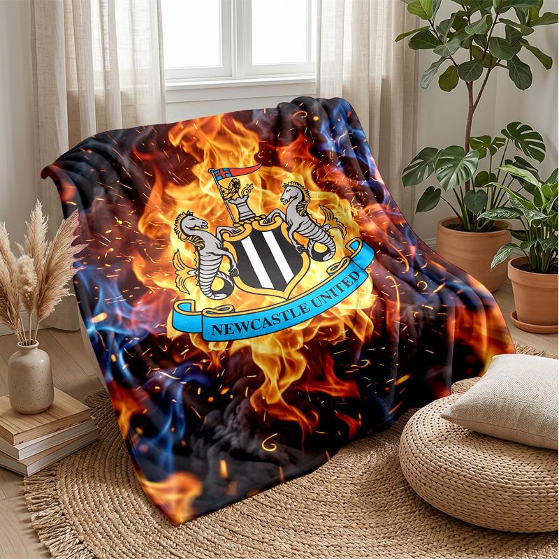 Coperta in Flanella con Stampa del Newcastle United Football, Coperta Morbida Calda Leggera per Divano Letto Campeggio