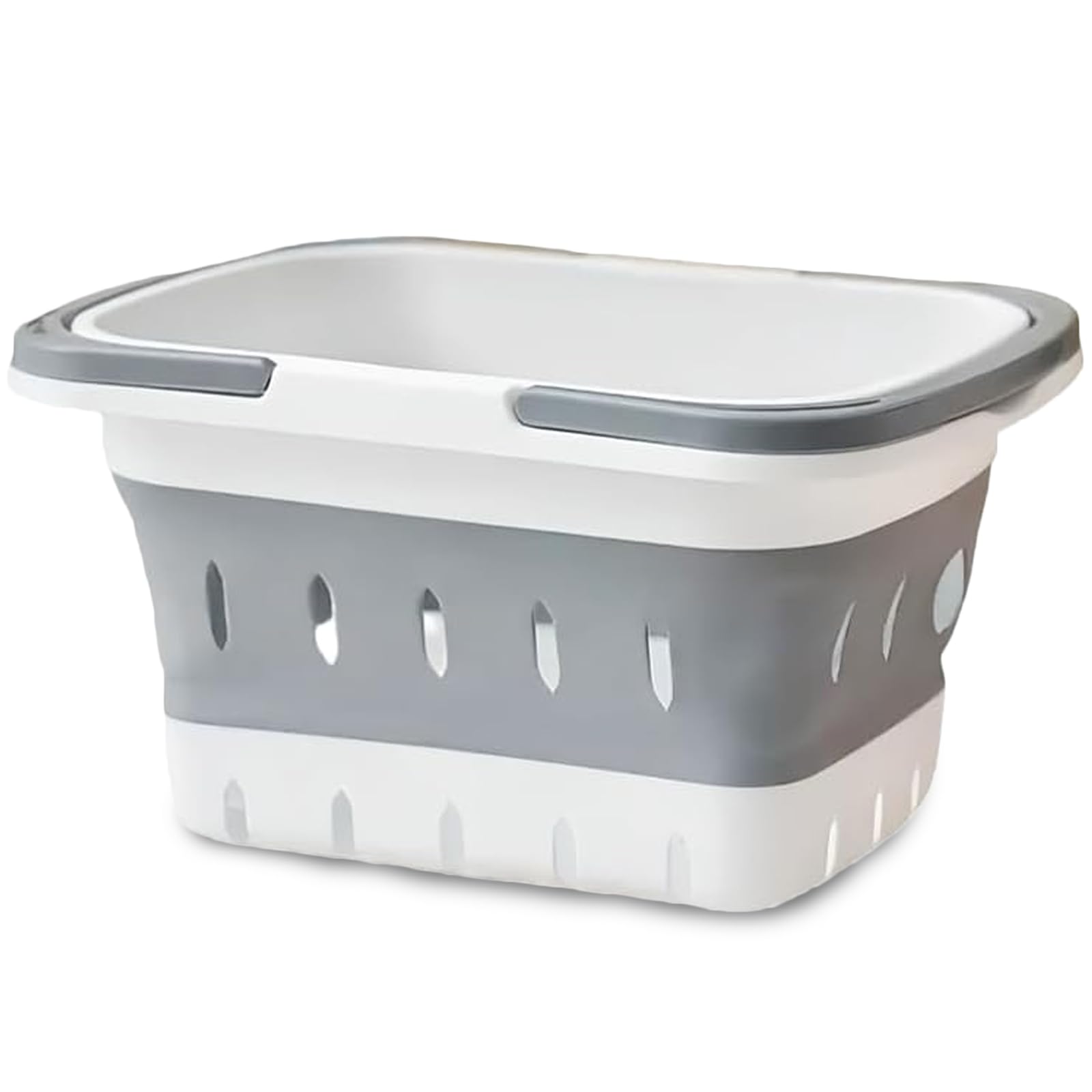 

Silver & Style Portable Foldable Bath Basket for Toiletries, Drainer, Perfect for Public Baths, Hot Springs, and Baths (Gray)