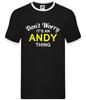 Don't Worry It's an ANDY Thing - Mens Ringer - Surname Custom Name Family