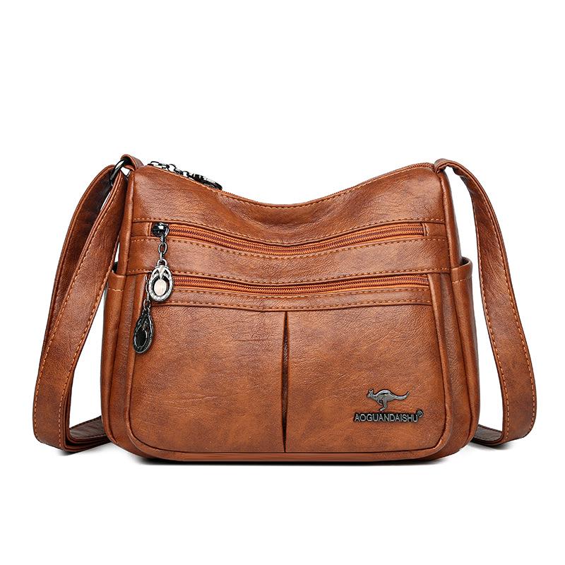Women's 2025 Versatile PU Crossbody Bag: Fashionable, Multi-Pocket Shoulder Bag for Middle-Aged & Elderly Ladies
