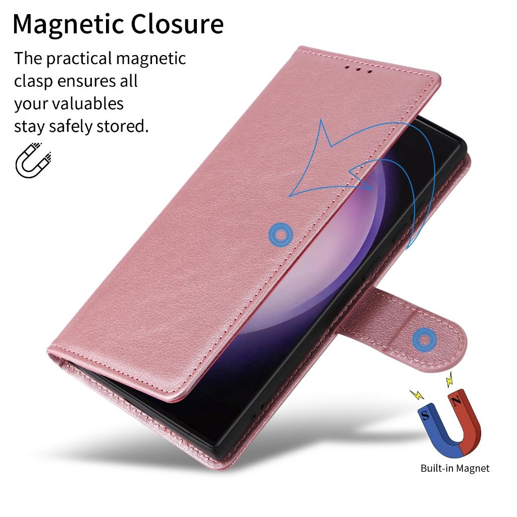 Para Samsung Galaxy S24 Ultra S23 FE S22 S21 Plus A05 A05S S24Ultra S23FE S20FE Cartera con Tapa Cuero PU Parachoques de Silicona Suave a Prueba de Golpes Cubierta Suprema