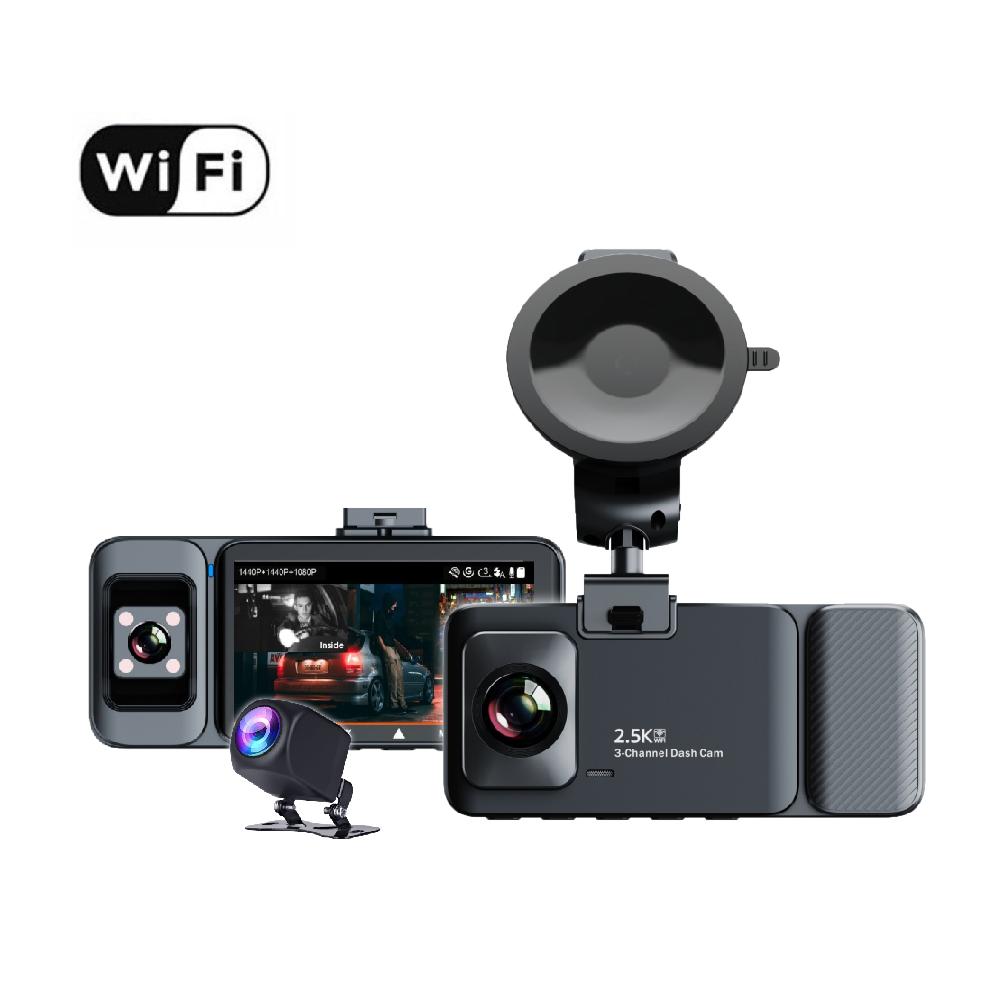 

3-объективная GPS WiFi UHD 4K Автомобильный видеорегистратор Видеокамера для автомобиля Передняя Внутренняя Задняя Супер Ночное Видение Циклическая Запись Автомобильные Аксессуары NONE