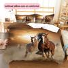 1PC Horse Bedding Quilt Set Quilt Cover Pillowcase Home Decoration Birthday Gift (1 * duvet cover + 2 * pillowcase, without core)