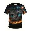 Novelty Beach Cat Beer Pattern Print T-shirt 3D Men Women Trend Personality Tops Oversized Short sleeve Crew Neck Streetwear Tee