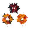 Fall Maple Leaf Candle Wreaths Pack of 5 Tealight Candle Holders Rings for Halloween Parties Table Centerpieces Decors