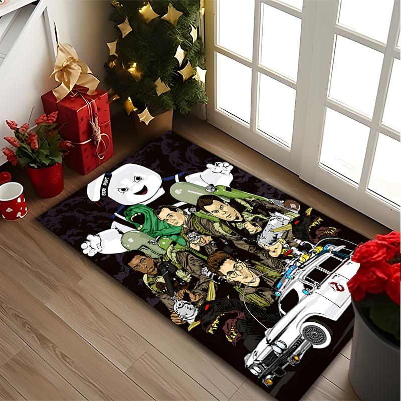 1pc General-purpose Rug, Ghost Car Art Printed Area Rug, Comfortable Office Chair Carpet, Home Entrance Floor Mat