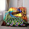1Pc Peacock Garden Flannel Blanket, Soft And Comfortable, Casual Warm, Camping Travel, Christmas, Halloween Xmas Gift. G1269