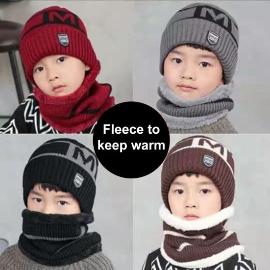 Зимняя детская шапка с шарфом — фото 3