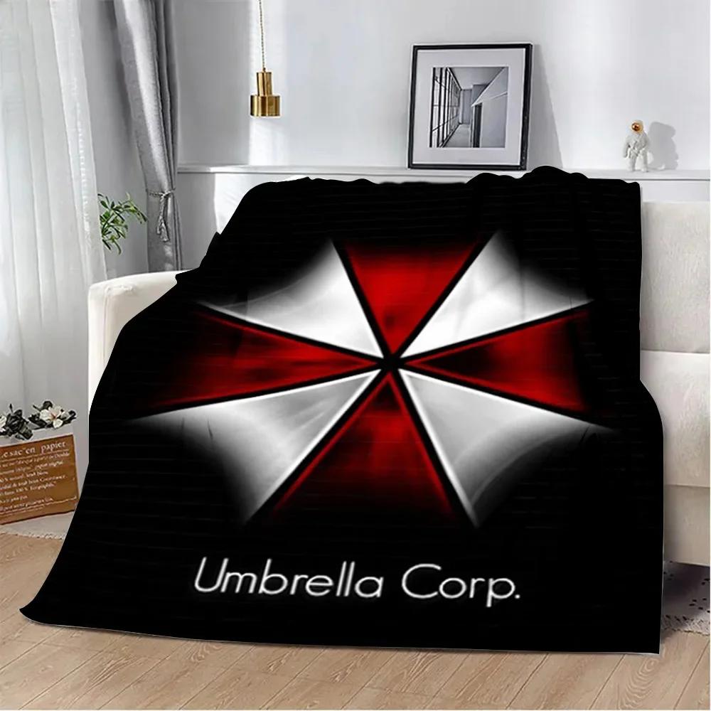 Resident Evil Umbrella Corps Printed Soft Flannel Blanket  Warm Comfortable Bed Blanket for Home Sofa Travel  Great Birthday Gif 100x150cm