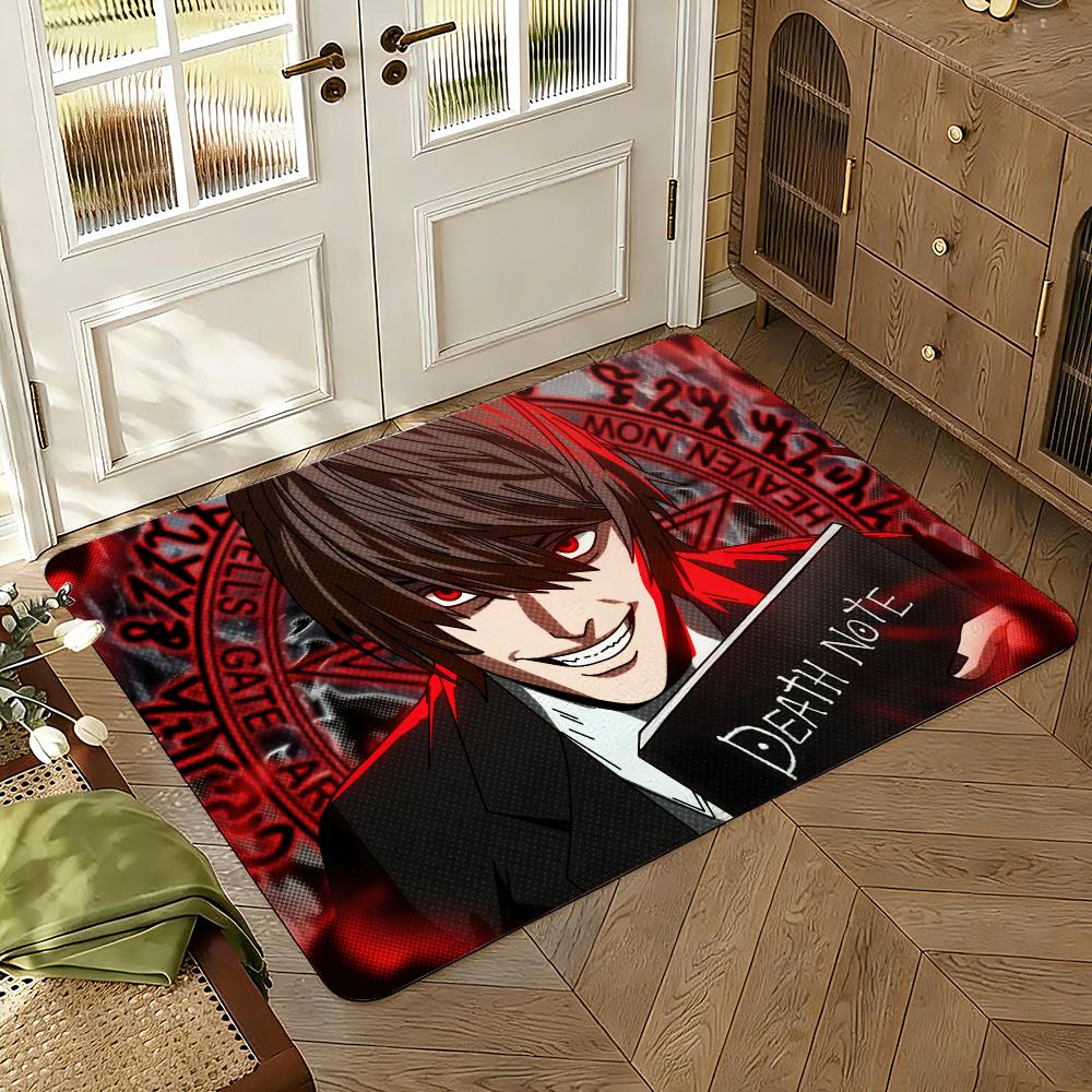 Classic Comic D-Death Note Floor Mat Soft Thickened Absorbent Non-Slip Bedroom Living Room Door Mat Home Decor Flannel Rugs
