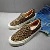 Leopard Print Slip On Women's Canvas Shoes Summer Casual High On Platform Ladies Footwear 2025 New Fashion Vulcanized Shoe Sale