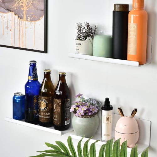 Toski Bath Rack, Set of 2, Strong Magnetic, Kitchen, Bathroom, Bathroom Sink, Rust-Resistant Acrylic, Magnetic Storage, Wall-Mounted, Approx. W30 x D1