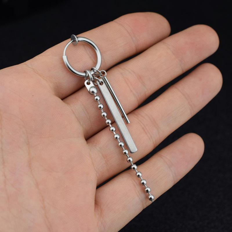 KPOP Koreanische Jungs Edelstahl Hängeohrringe Für Männer und Frauen Stab Lang Kette Männer Frauen Rock Rap Hipster Punk Ohr Accessoire