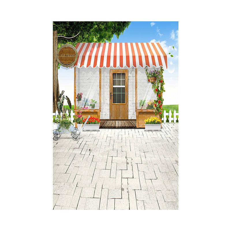 House Corner Theme Backdrop for Summer Weddings,Birthdays,Graduations,Party Decor Banner,Picturesque Scene,Tapestry
