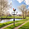 Flower Rooster Wind Vane, Outdoor Garden Decoration, New Metal Wind Vane, Riverbank Chicken Coop Fence Roof Festival Decoration