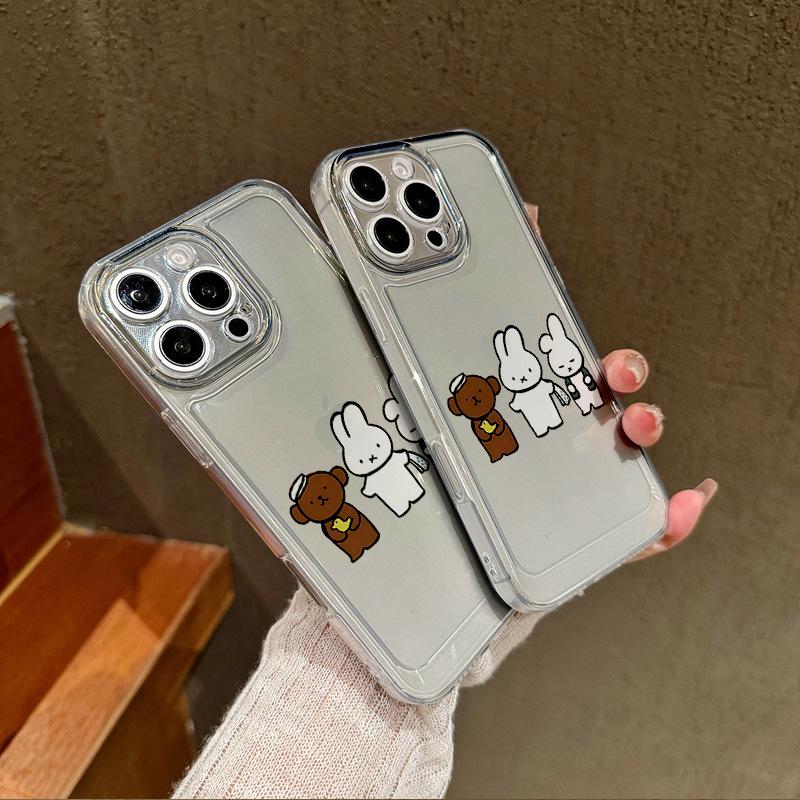 Playful Rabbit Bear Apple Phone Case - Full Coverage & Drop Protection for Models 13/12p, XR, 17/16, 15, 78Pxs